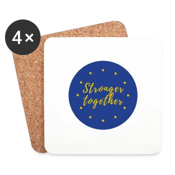 Europe Europe Flag EU Brexit € Star Gold - Coasters (set of 4) - white - Front