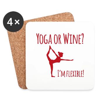 Yoga or wine gift fitness meditate chakra - Coasters (set of 4) - white - Front