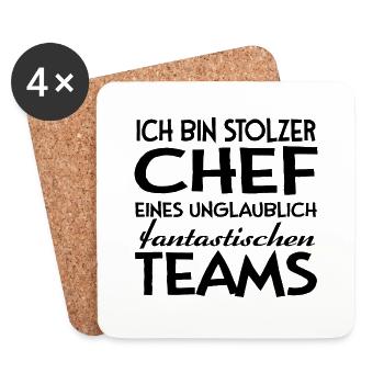 Chef Teams Geschenk Arbeit Humor - Untersetzer (4er-Set) - Weiß - Vorne