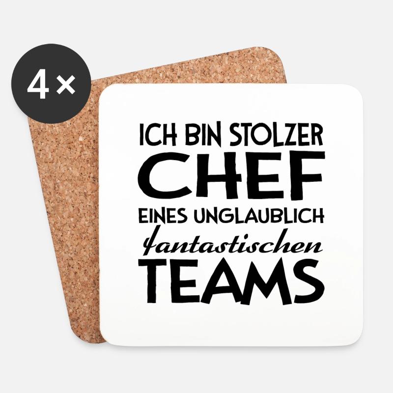 Chef Teams Geschenk Arbeit Humor - Untersetzer (4er-Set) - Weiß