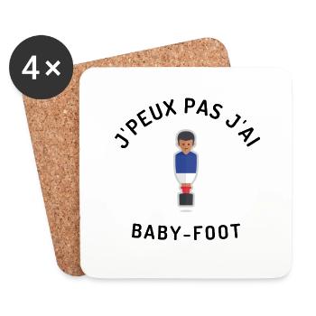 J peux pas j ai baby foot - Dessous de verre (lot de 4) - blanc - Devant