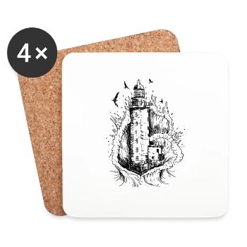 Lighthouse North Sea North German Lighthouses Coast - Coasters (set of 4) - white - Front
