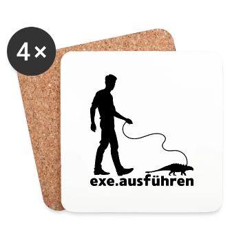 Exe ausführen Programming Informatic Geschenk - Untersetzer (4er-Set) - Weiß - Vorne