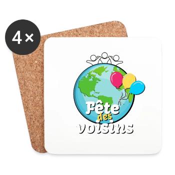 Fete Des Voisins Rencontrer Vos Voisins - Dessous de verre (lot de 4) - blanc - Devant