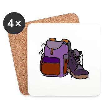 hiker /Trail / Trek - Coasters (set of 4) - white - Front