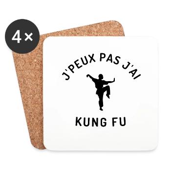 J peux pas j ai kung fu - Dessous de verre (lot de 4) - blanc - Devant