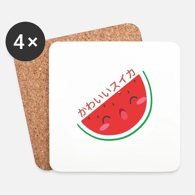 kawaii sandia - Untersetzer (4er-Set) - Weiß
