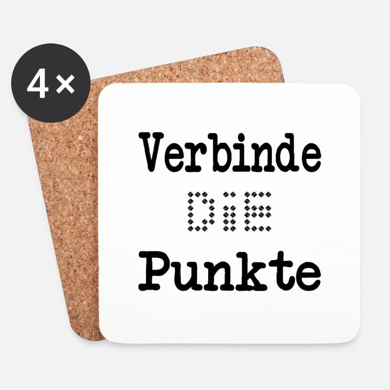 Verbinde die Punkte - Untersetzer (4er-Set) - Weiß