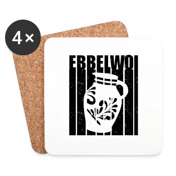 Ebbelwoi Apfelwein Hessen Geschenk Hessisch Babbel - Untersetzer (4er-Set) - Weiß - Vorne