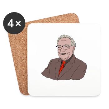 Warren Buffett - Untersetzer (4er-Set) - Weiß - Vorne