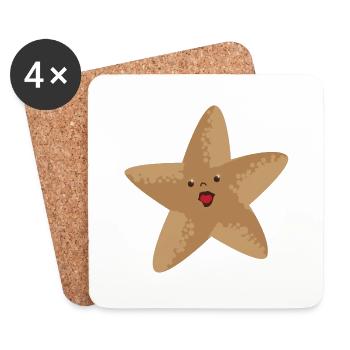Starfish - Seestern - Untersetzer (4er-Set) - Weiß - Vorne