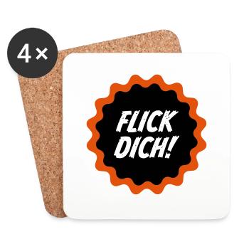 Fahrrad Flicken - Untersetzer (4er-Set) - Weiß - Vorne