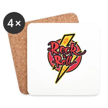rock roll - Coasters (set of 4) - white - Front
