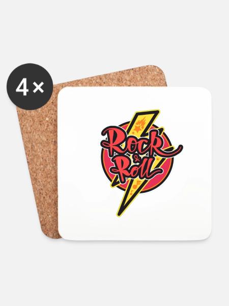 rock roll - Coasters (set of 4) - white