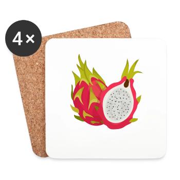 Fruits du Dragon - Dessous de verre (lot de 4) - blanc - Devant