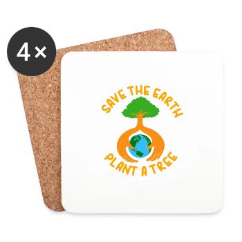 Earth Day Save the earth plans a tree gift idea - Coasters (set of 4) - white - Front