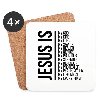 Jesus is my god... - Coasters (set of 4) - white - Front