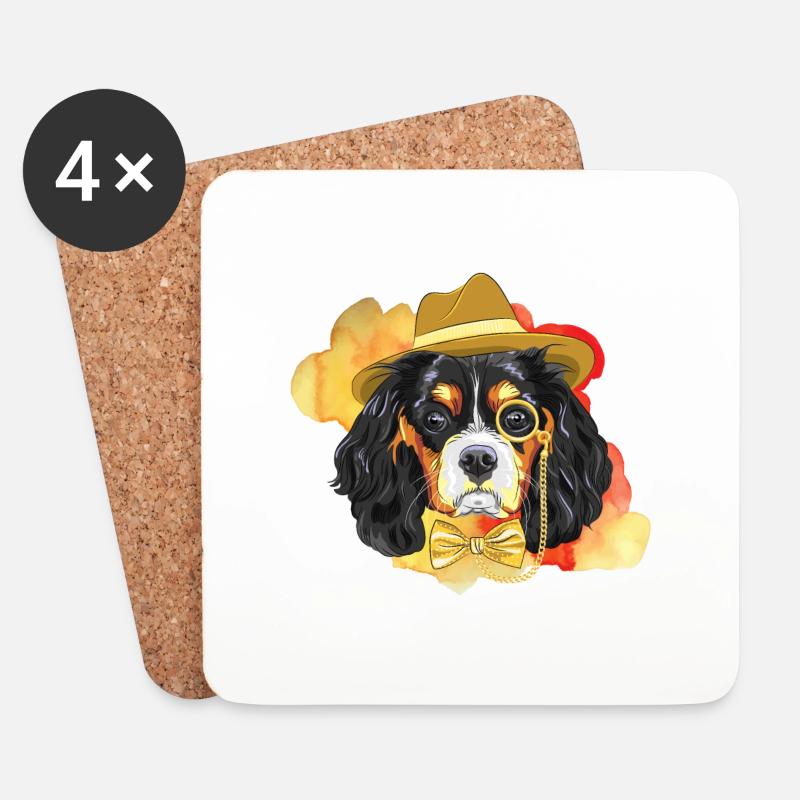 Originelles Design-Hund - Untersetzer (4er-Set) - Weiß