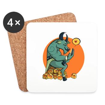 Verliebte Minotaurus Farben Geschenk Bestseller - Untersetzer (4er-Set) - Weiß - Vorne