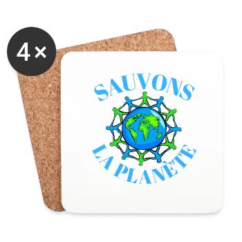 sauvons la planète - Dessous de verre (lot de 4) - blanc - Devant