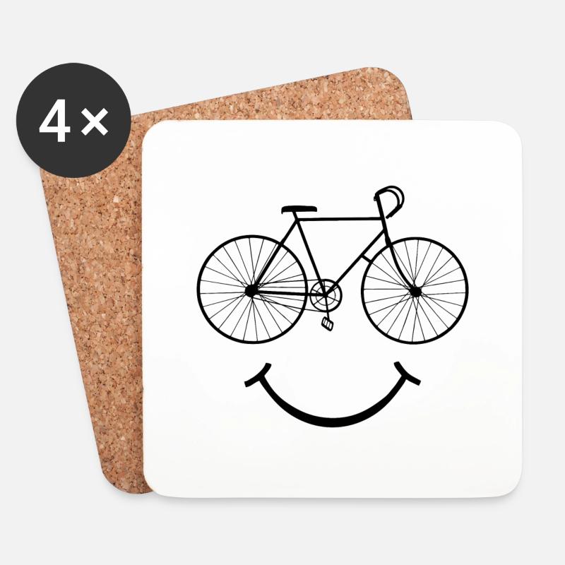 Fahrrad Smile _black - Untersetzer (4er-Set) - Weiß