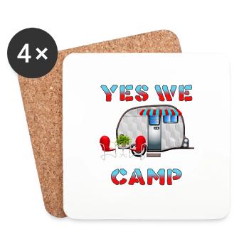 Yes We Canip Caravan Art - Untersetzer (4er-Set) - Weiß - Vorne