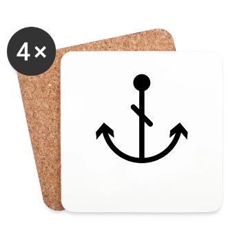 anchor - Coasters (set of 4) - white - Front