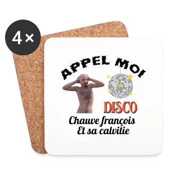 appel moi chauve françois et sa calvitie - Dessous de verre (lot de 4) - blanc - Devant