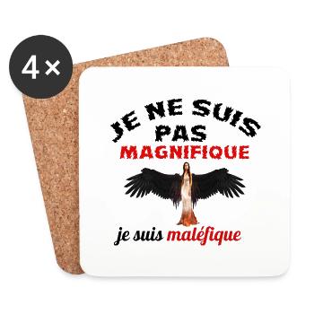 je ne suis pas magnifique je suis maléfique - Dessous de verre (lot de 4) - blanc - Devant