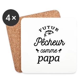 FUTUR PÊCHEUR COMME PAPA - Dessous de verre (lot de 4) - blanc - Devant