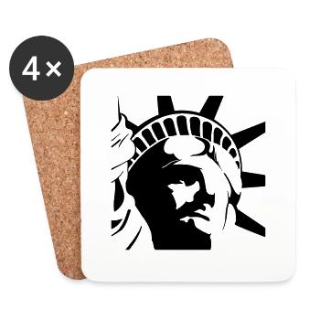 Unique Liberty Statue Design - Coasters (set of 4) - white - Front