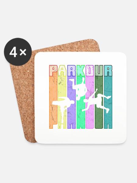 Parkour Freerunner Traceur Le Parcour parkour skjorte - Brikker (sett med 4) - hvit