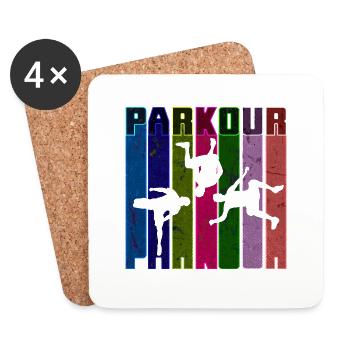 Parkour Freerunner Traceur Le Parcour parkourshirt - Coasters (set of 4) - white - Front