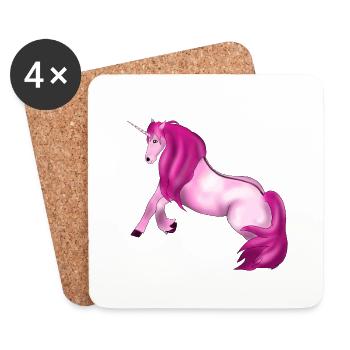 Unicorn Style: Pink - Coasters (set of 4) - white - Front