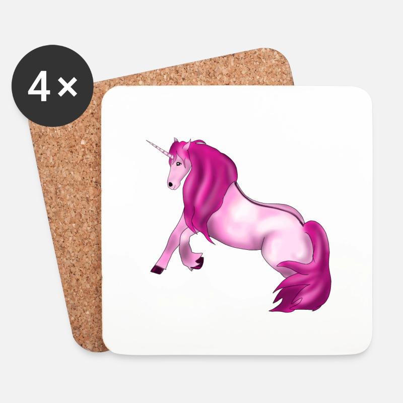 Unicorn Style: Pink - Untersetzer (4er-Set) - Weiß