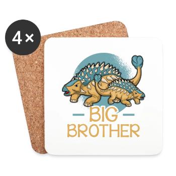BIG BROTHER dino by the Manzanita's - Coasters (set of 4) - white - Front
