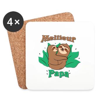 Meilleur Papa - Dessous de verre (lot de 4) - blanc - Devant