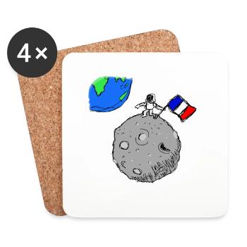 ASTRONAUTE LUNE - Dessous de verre (lot de 4) - blanc - Devant