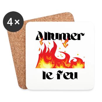 Zünden Sie das Feuer Geschenklied Mann Frau Party an - Untersetzer (4er-Set) - Weiß - Vorne