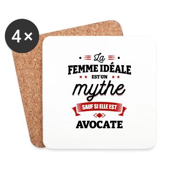 LA FEMME IDÉALE EST AVOCATE - Dessous de verre (lot de 4) - blanc - Devant