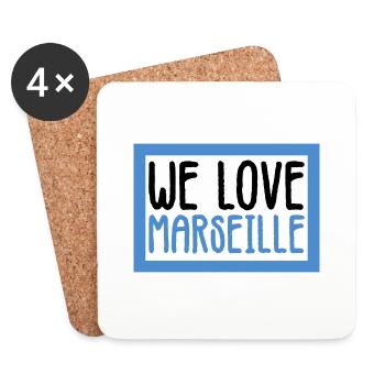 we love Marseille French city of the South - Coasters (set of 4) - white - Front