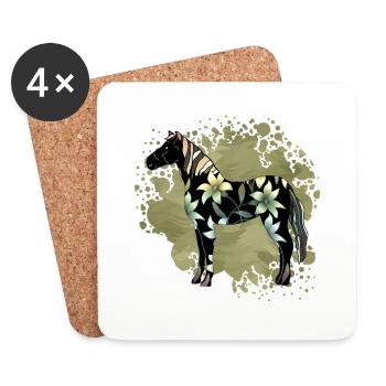 Pferd - Untersetzer (4er-Set) - Weiß - Vorne