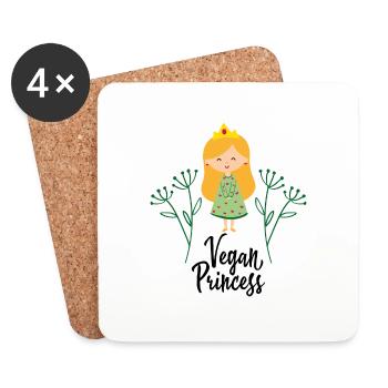 Vegan princess Geschenk Pflanzen Spruch Gemüse - Untersetzer (4er-Set) - Weiß - Vorne