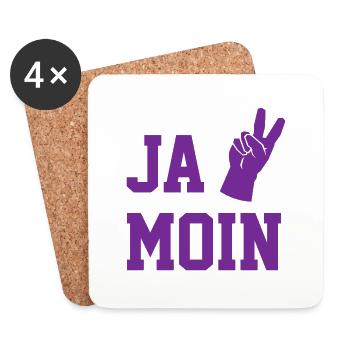 Ja moin Norden Norddeutschland Geschenk Meer - Untersetzer (4er-Set) - Weiß - Vorne
