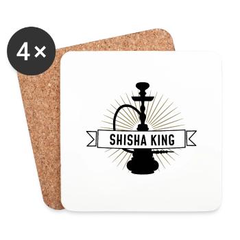 Shisha King - Sifflet - Dessous de verre (lot de 4) - blanc - Devant