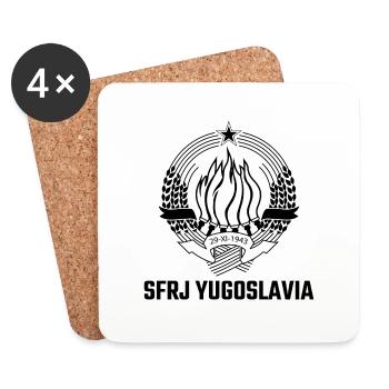 Yugoslavia Jugo SFRJ Kosovo Geschenk Tito - Untersetzer (4er-Set) - Weiß - Vorne