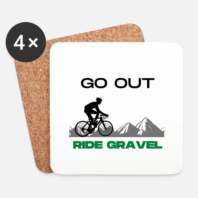 Ride Gravel - Untersetzer (4er-Set) - Weiß