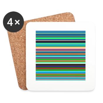 Stripe pattern 270421 - Coasters (set of 4) - white - Front