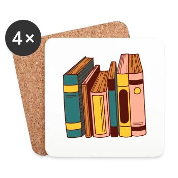 Bücher - Untersetzer (4er-Set) - Weiß - Vorne