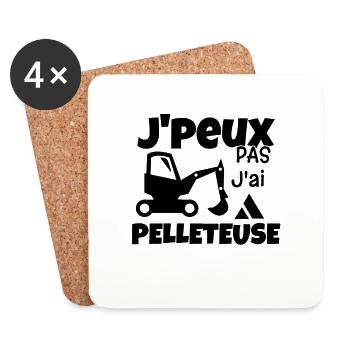 J'peux pas j'ai pelleteuse - Dessous de verre (lot de 4) - blanc - Devant
